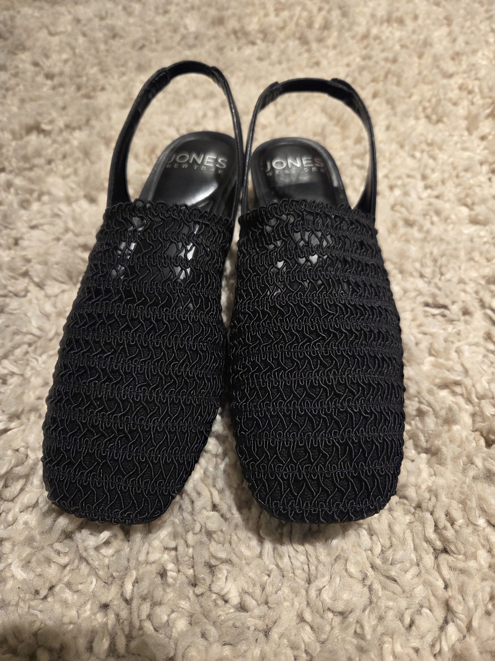 Jones New York Women’s Black Slingback Woven Flats